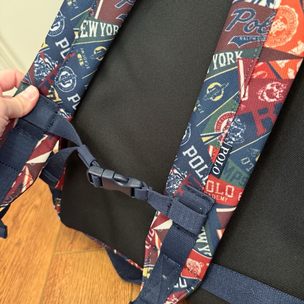 Polo Ralph Lauren‎ Pennant AOP Junior Backpack Multicolor NWOT! 17"x12"x4.5" - Picture 9 of 10